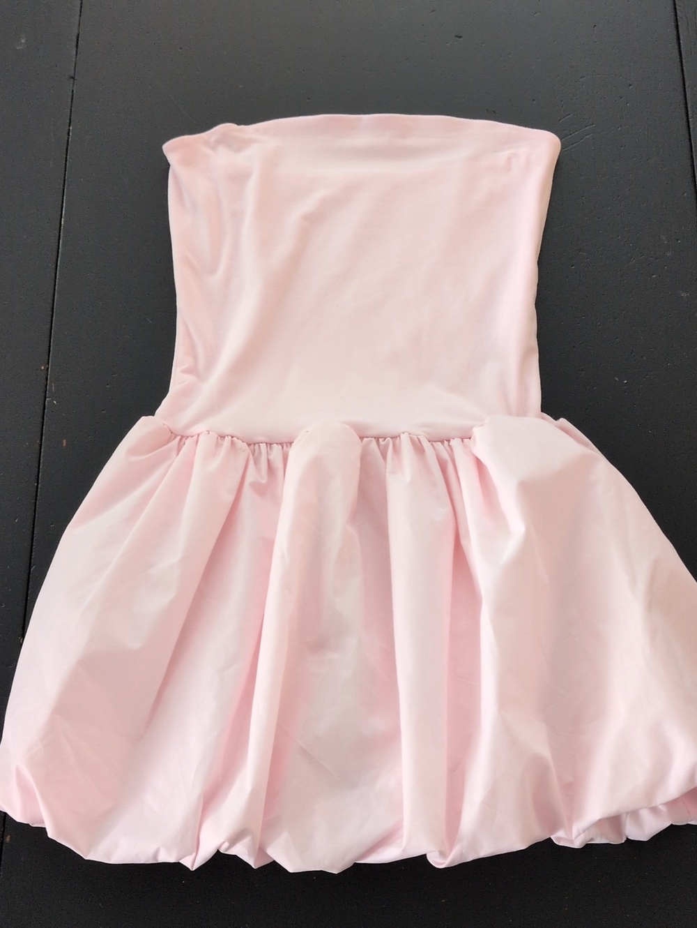 Shein Strapless Light Pink Bubble Dress